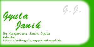 gyula janik business card